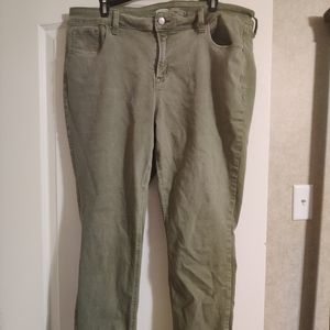 Olive green skinny jeans old navy